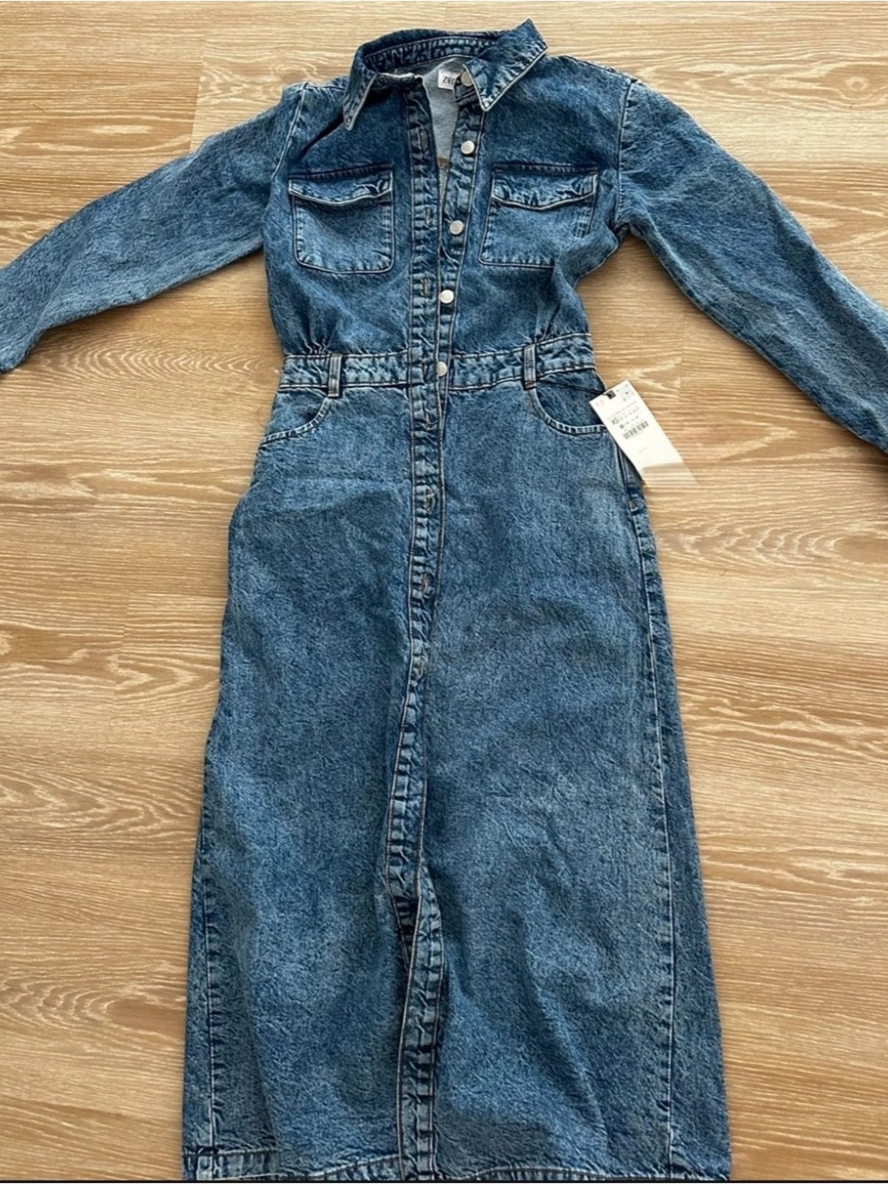 NWT - Zara Denim Blue Dress - size XS